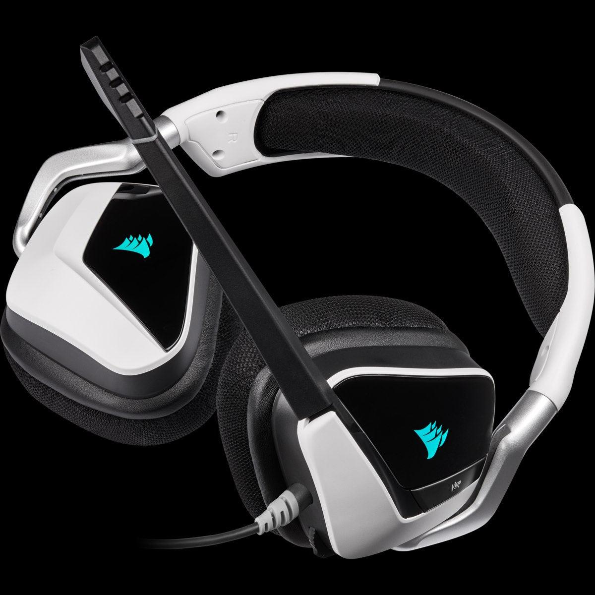 CORSAIR VOID RGB ELITE USB PREMIUM GAMING HEADSET WITH 7.1 SURROUND SOUND FOR PC (WHITE) - DataBlitz