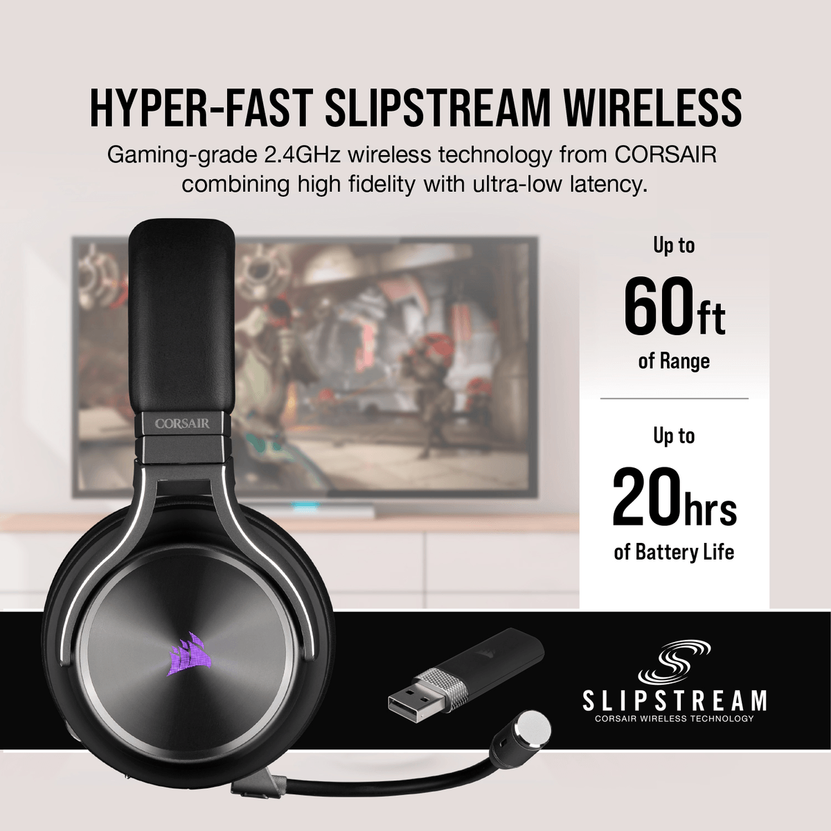 CORSAIR VIRTUOSO RGB WIRELESS SE HIGH-FIDELITY GAMING HEADSET GUNMETAL (PC/PS4) - DataBlitz