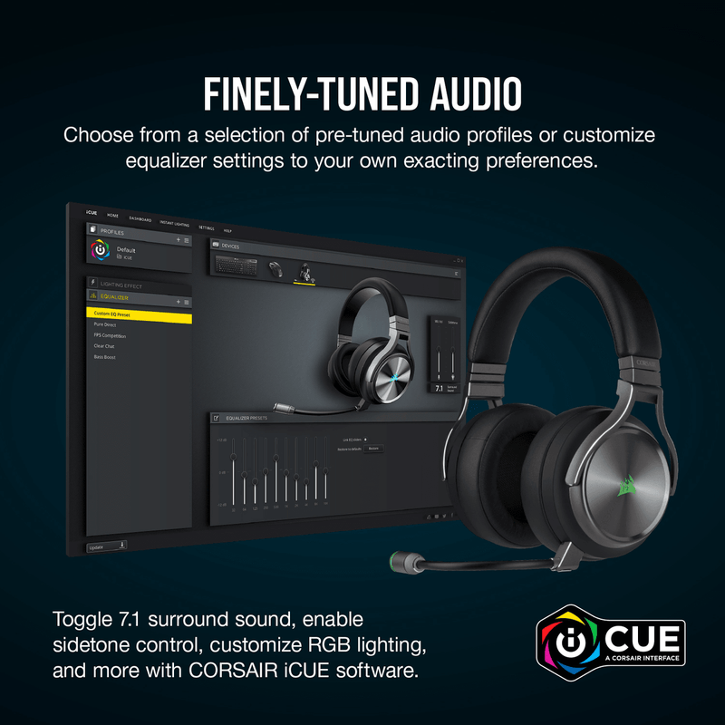 DATABLITZ ECOMMERCE CORSAIR VIRTUOSO GAMING HEADSET GUNMETAL