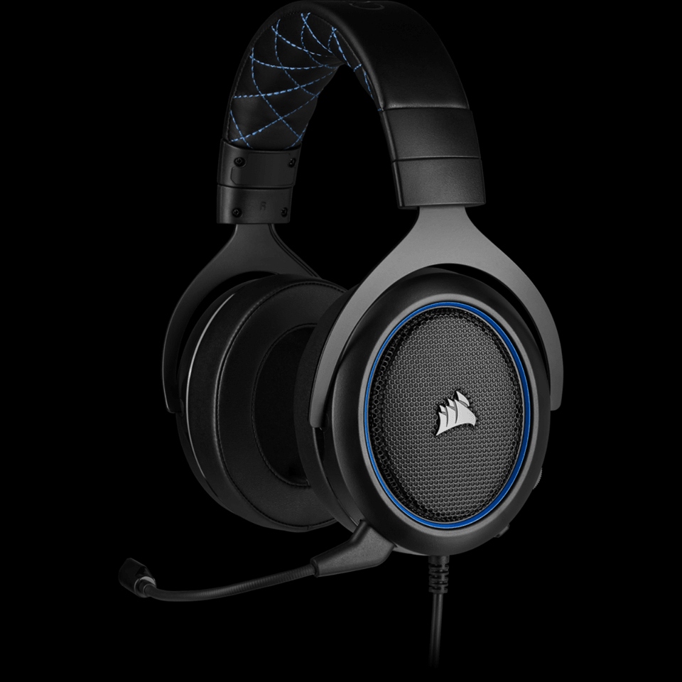 CORSAIR HS50 PRO STEREO GAMING HEADSET BLUE FOR PS4/PC/MAC/MOBILE/NINTENDO SWITCH - DataBlitz