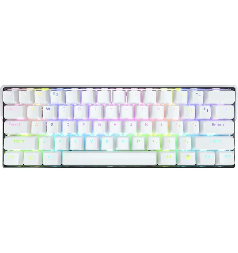 KEMOVE DK61 SNOWFOX WHITE HOT-SWAPPABLE RGB BACKLIT WIRED/BLUETOOTH MECHANICAL KEYBOARD (GATERON RED SWITCH) - DataBlitz