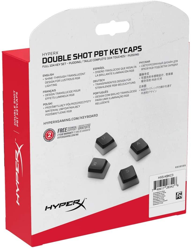 HYPERX DOUBLE SHOT PBT KEYCAPS (BLK/WHITE) - DataBlitz