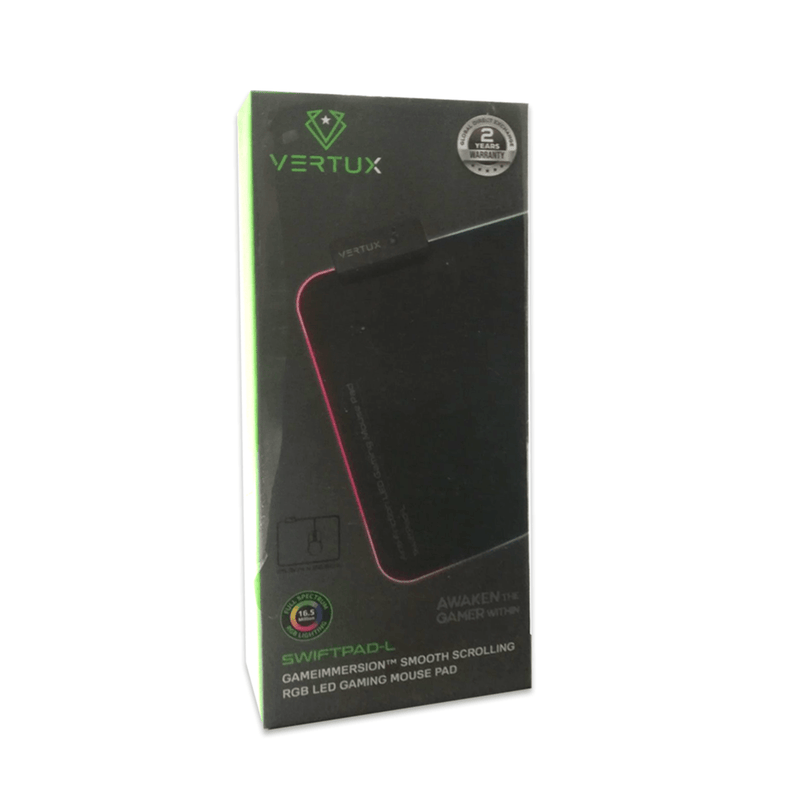 VERTUX SWIFTPAD-L GAMEIMMERSION SMOOTH SCROLLING RGB LED GAMING MOUSE PAD BLACK - DataBlitz