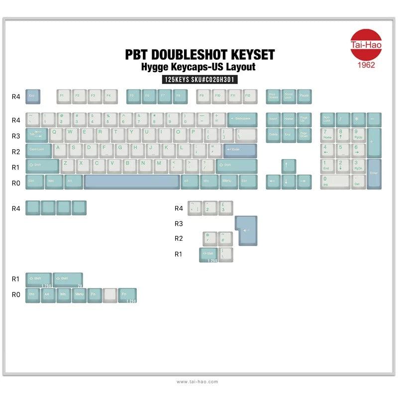 Taihao Double Shot PBT Keycaps Set For Cherry MX Switch (125-Keys) (Hygge) (C02GH301) - DataBlitz