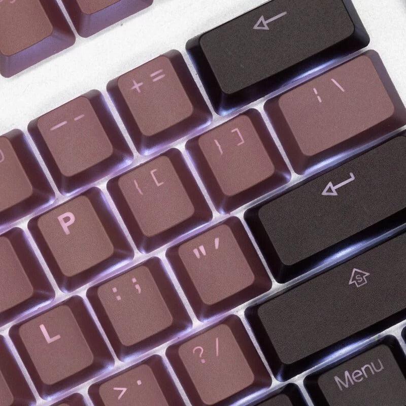 Taihao Double Shot PBT Backlit Keycaps Set For Cherry MX Switch (139-Keys) (Lavender/Chocolate) (C22BG201) - DataBlitz