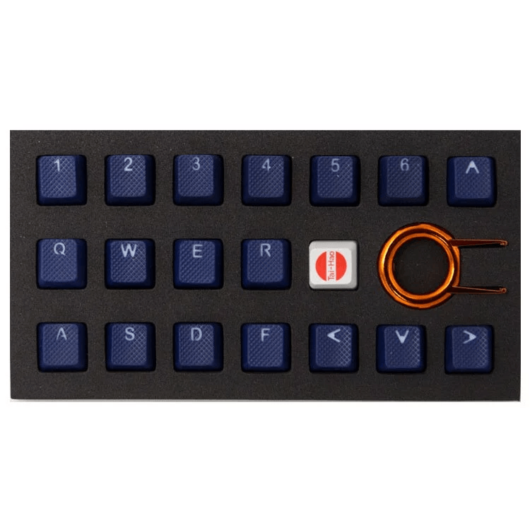 TAIHAO RUBBER DOUBLE SHOT BACKLIT GAMING KEYCAPS SET FOR CHERRY MX SWITCH TYPE (18-KEYS) (BLUE) - DataBlitz