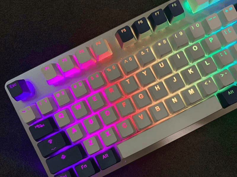 TAIHAO DOUBLE SHOT PBT BACKLIT KEYCAPS SET FOR CHERRY MX SWITCH (132-KEYS) (COOL GRAY/NAVY) (C22BL201) - DataBlitz