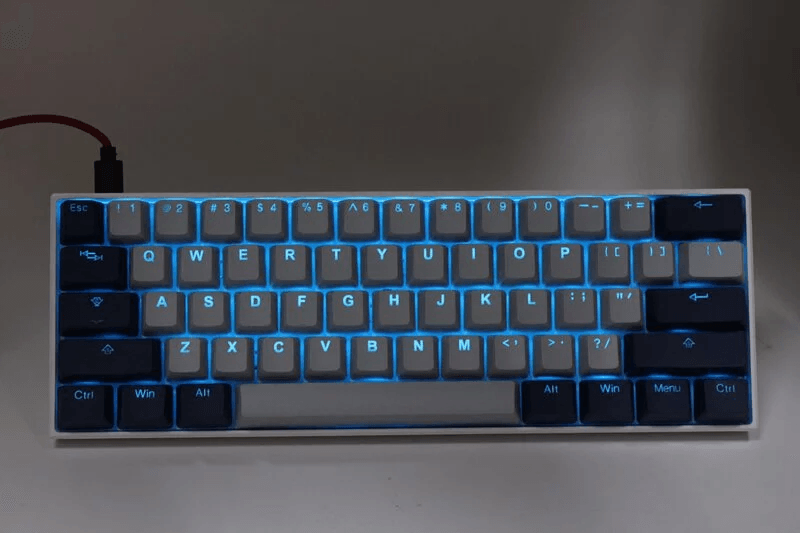 TAIHAO DOUBLE SHOT PBT BACKLIT KEYCAPS SET FOR CHERRY MX SWITCH (132-KEYS) (COOL GRAY/NAVY) (C22BL201) - DataBlitz