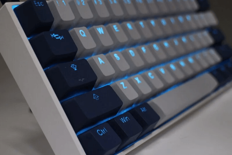 TAIHAO DOUBLE SHOT PBT BACKLIT KEYCAPS SET FOR CHERRY MX SWITCH (132-KEYS) (COOL GRAY/NAVY) (C22BL201) - DataBlitz