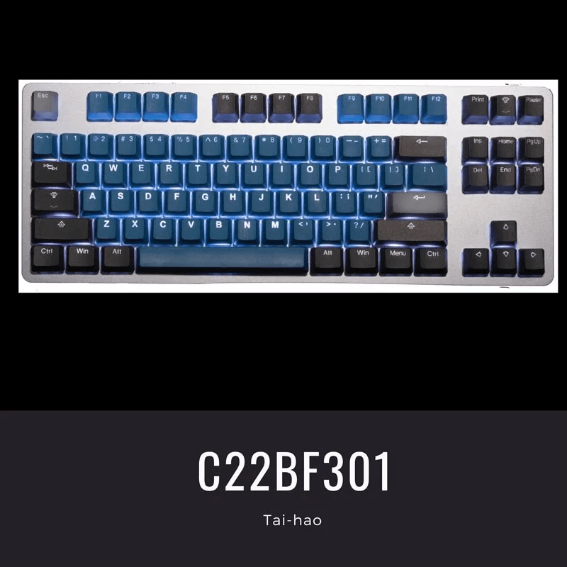 TAIHAO DOUBLE SHOT PBT BACKLIT KEYCAPS SET FOR CHERRY MX SWITCH (132-KEYS) (DEEP - THE FOREST BLUE) (C22BF301) - DataBlitz