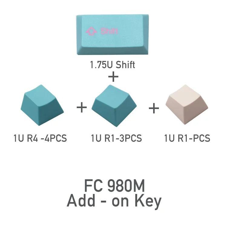 Taihao Double Shot ABS-Cubic Profile Keycaps Set For Cherry MX Switch (104-Keys) (White/Blue) (T01WB201) - DataBlitz