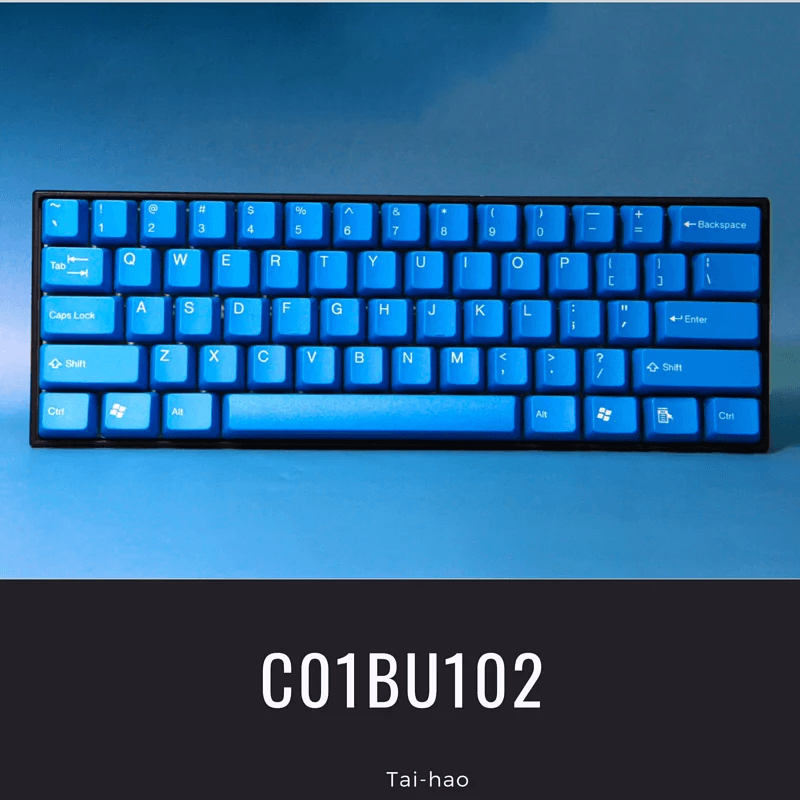 TAIHAO DOUBLE SHOT ABS KEYCAPS SET FOR CHERRY MX SWITCH (104-KEYS) (SKY BLUE DS) (C01BU102) - DataBlitz