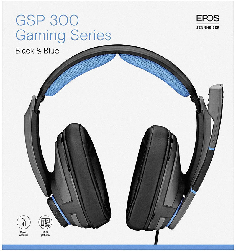 EPOS SENNHEISER GSP 300 GAMING SERIES WIRED HEADSET (BLACK/BLUE) - DataBlitz