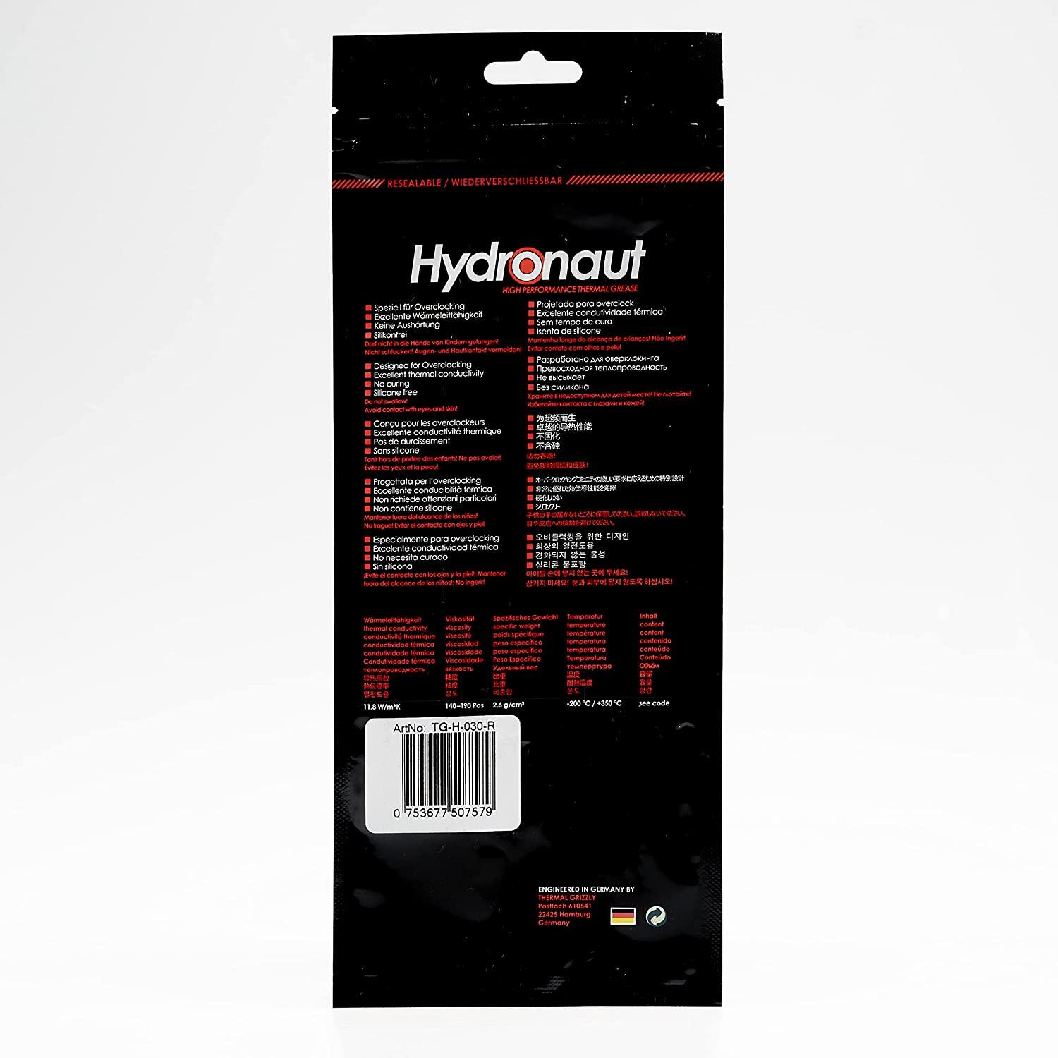 Thermal Grizzly Hydronaut High Performance Thermal Grease 3.0ML/7.8G (TG-H-030-R) - DataBlitz