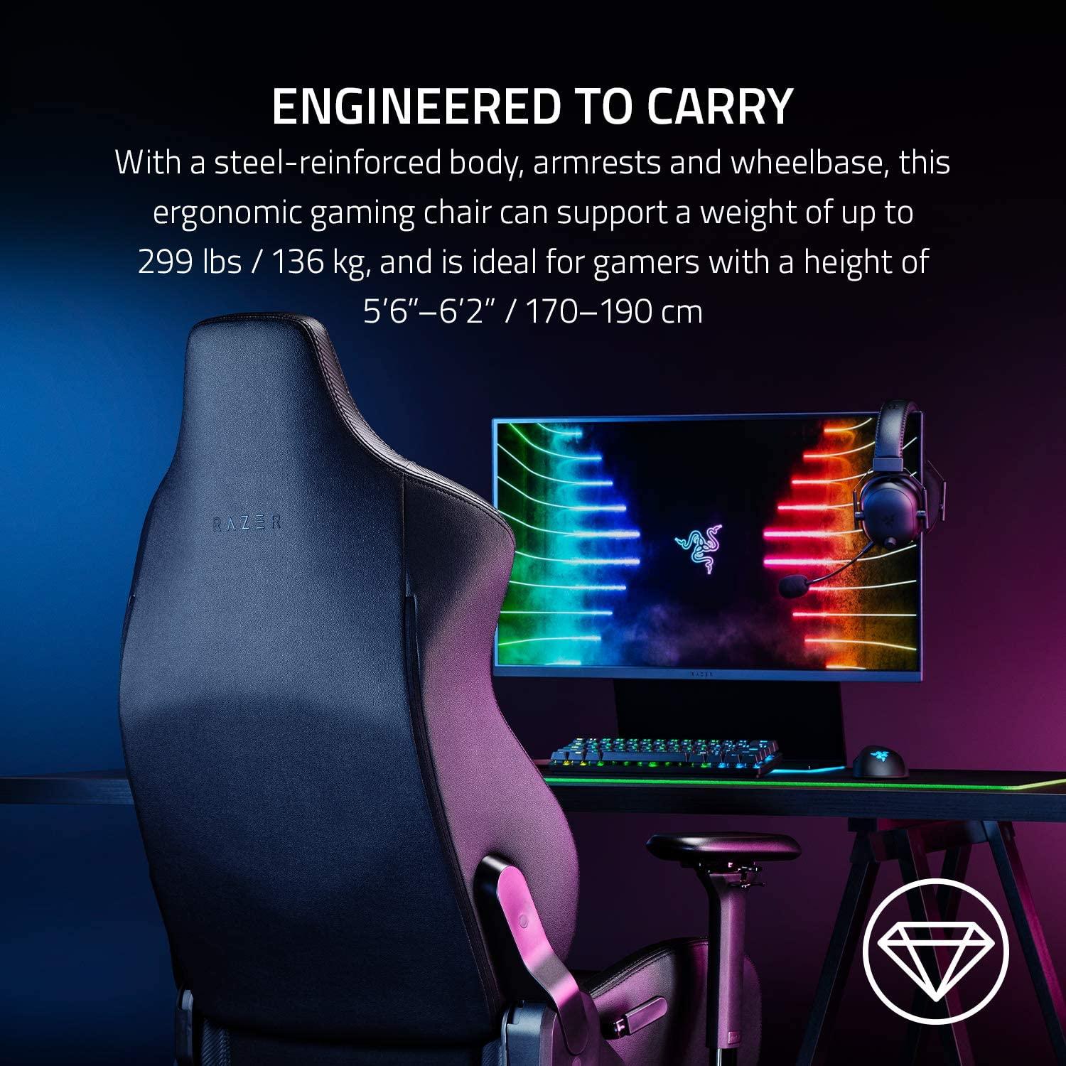 RAZER ISKUR GAMING CHAIR WITH ERGONOMIC LUMBAR SUPPORT (BLACK EDITION) - DataBlitz
