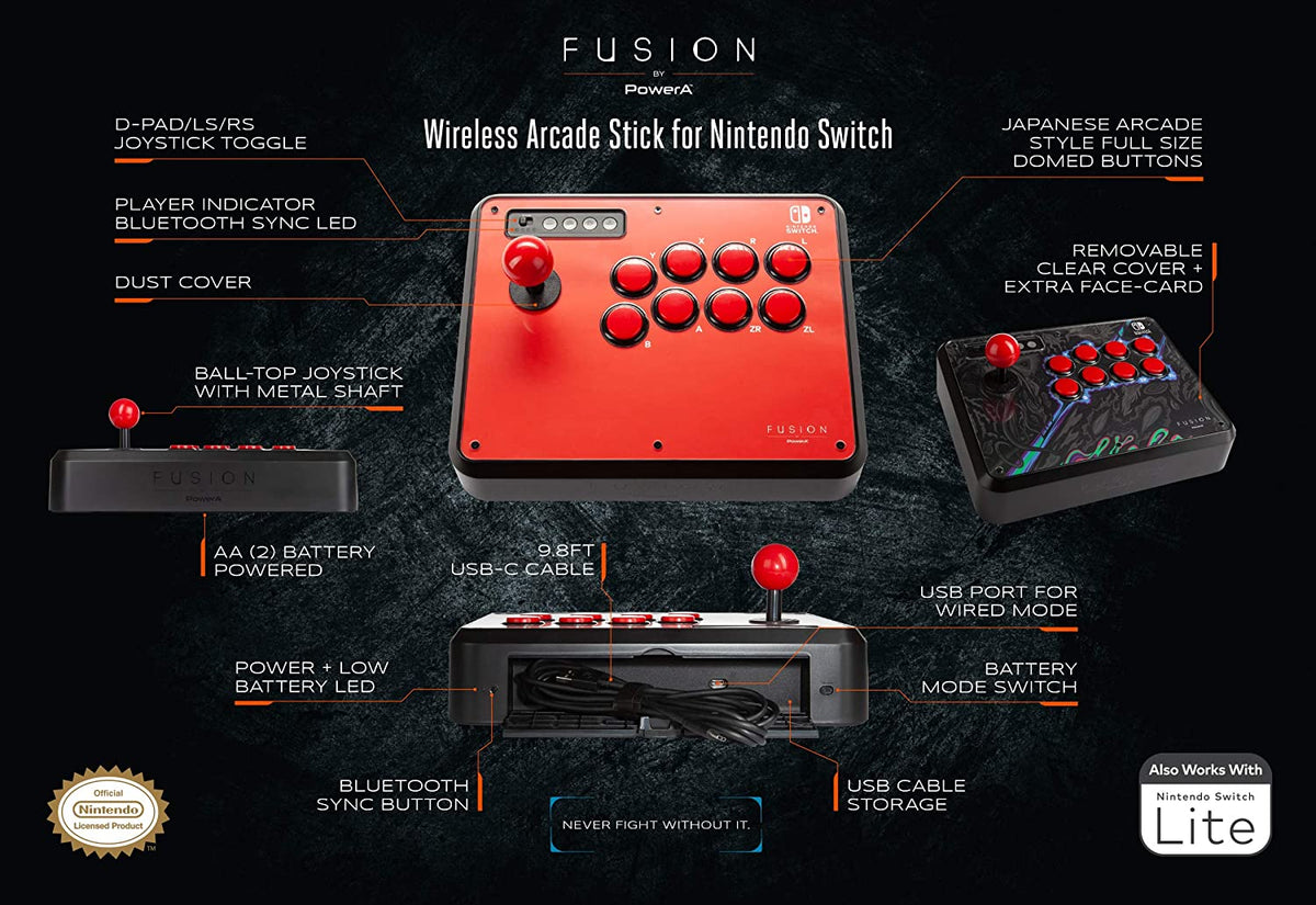 NSW Power A Fusion Wireless Arcade Stick For Nintendo Switch