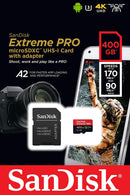 SANDISK Extreme Pro 400GB 170MB/S MICROSDXC UHS-1 Card With Adapter (SDSQXCZ-400G-GN6MA) - DataBlitz