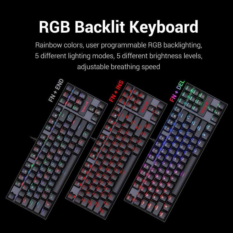 REDRAGON GAMING ESSENTIALS KEYBOARD & MOUSE 2 IN 1 SET (DUST-PROOF BLUE SWITCH) (K552-RGB-BA-1) - DataBlitz
