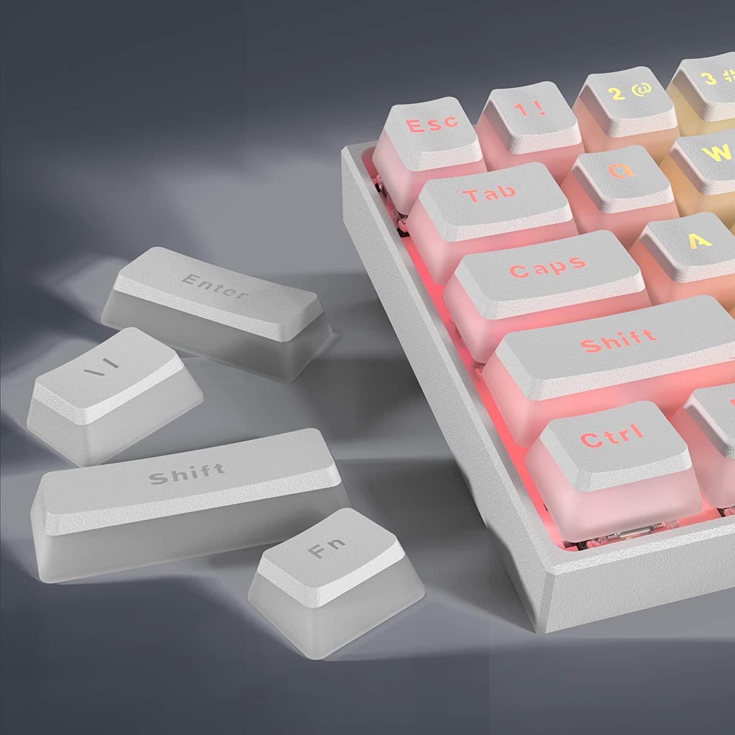 Kemove White PBT Double Shot Pudding Keycaps Set (108 Keycaps) - DataBlitz