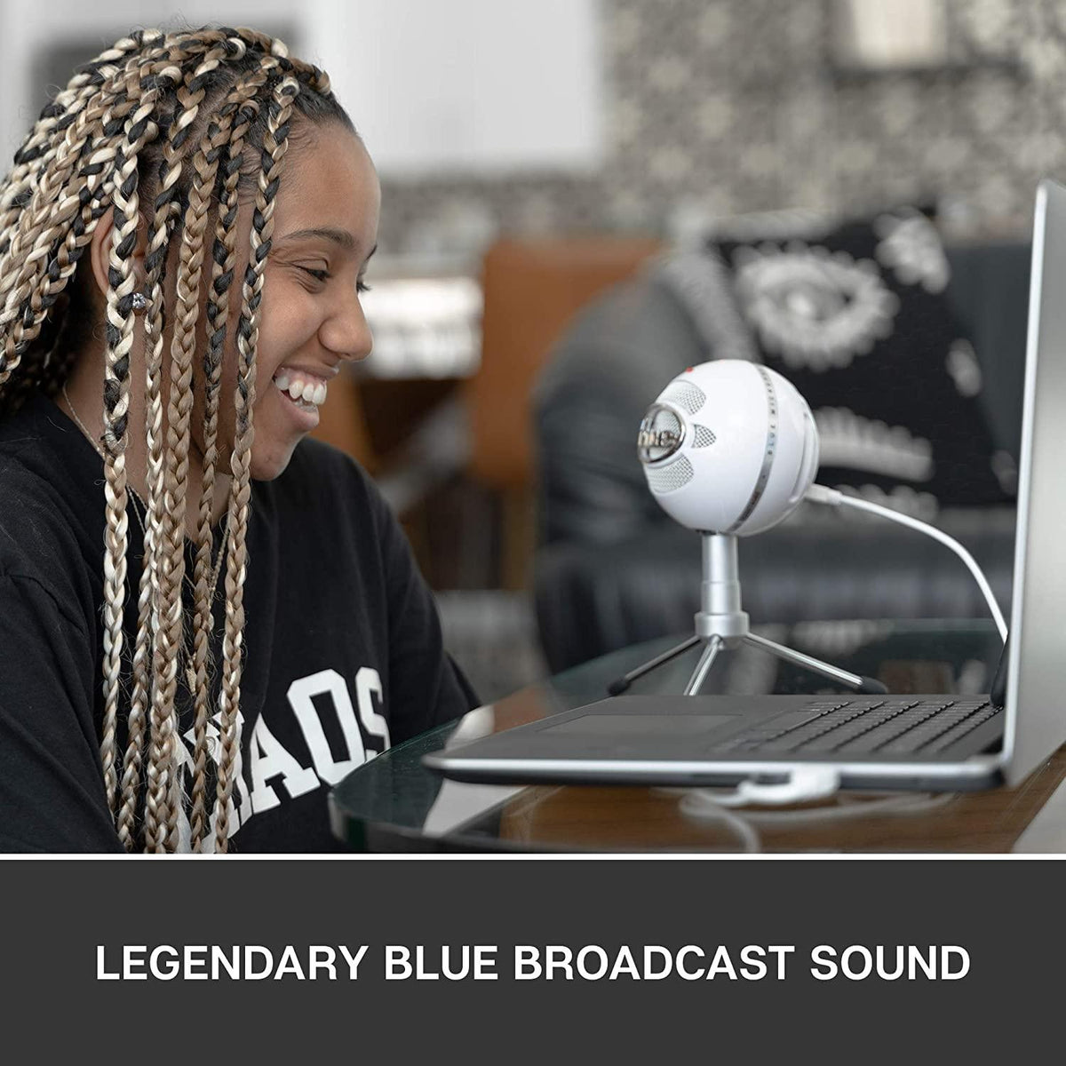 LOGITECH BLUE SNOWBALL ICE USB MICROPHONE FOR RECORDING/ STREAMING/ PODCASTING/ GAMING (WHITE) - DataBlitz