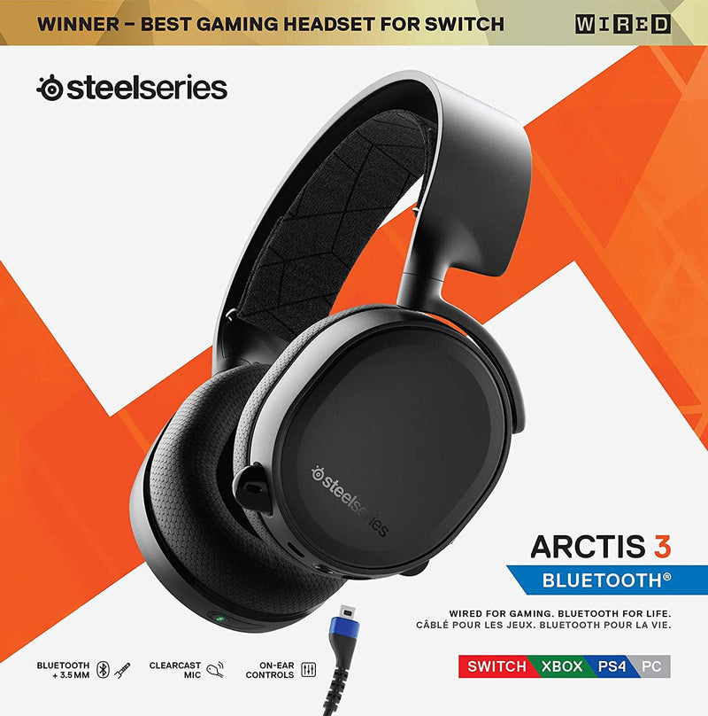 STEELSERIES ARCTIS 3 BLUETOOTH WIRED FOR GAMING BLUETOOTH FOR LIFE 2019 EDITION BLACK (PN61509) - DataBlitz