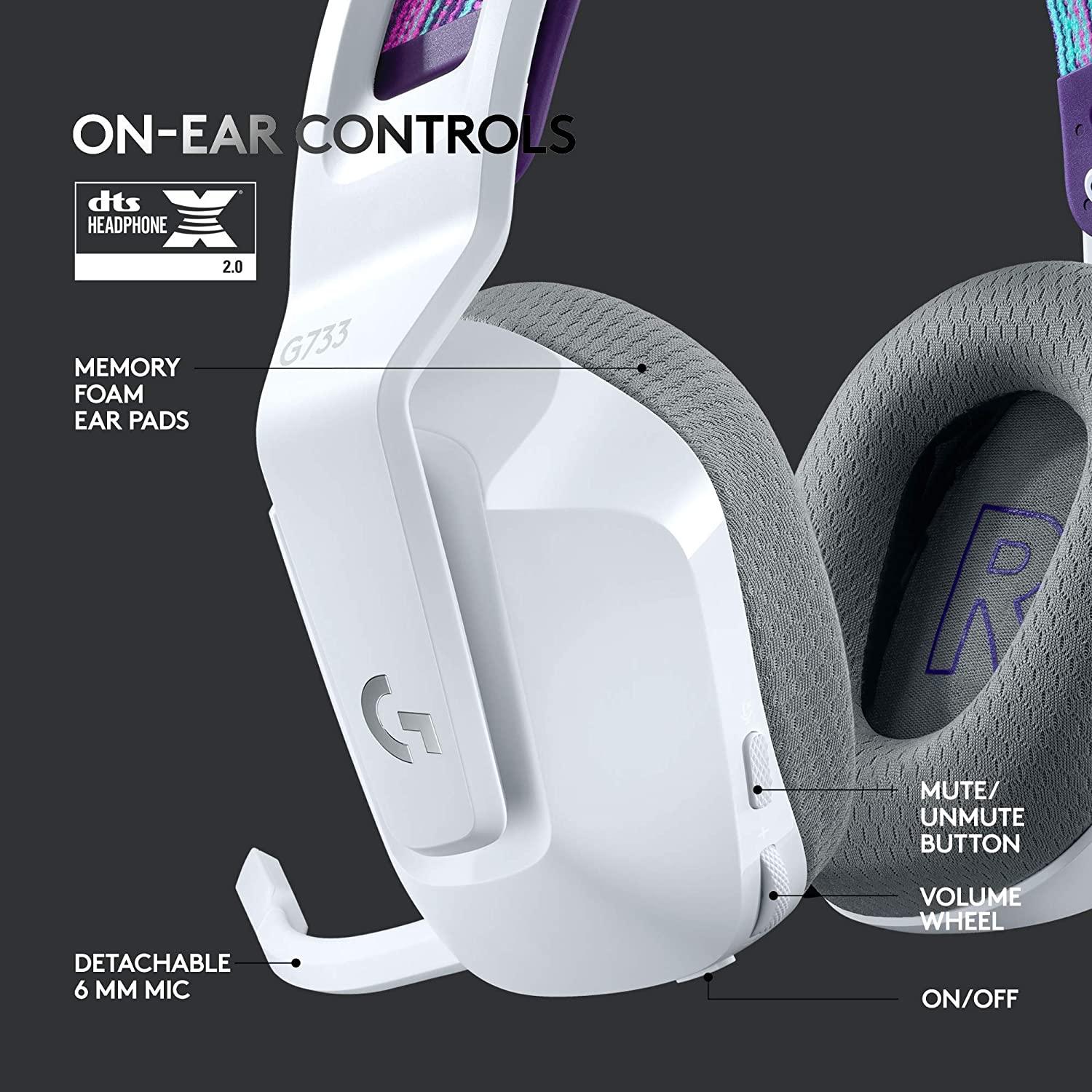 LOGITECH G733 LIGHTSPEED WIRELESS RGB GAMING HEADSET (WHITE) - DataBlitz
