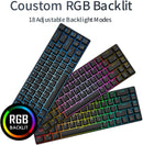 ROYAL KLUDGE G68 TRI-MODE RGB 68 KEYS HOT SWAPPABLE MECHANICAL KEYBOARD BLACK (BROWN SWITCH) - DataBlitz