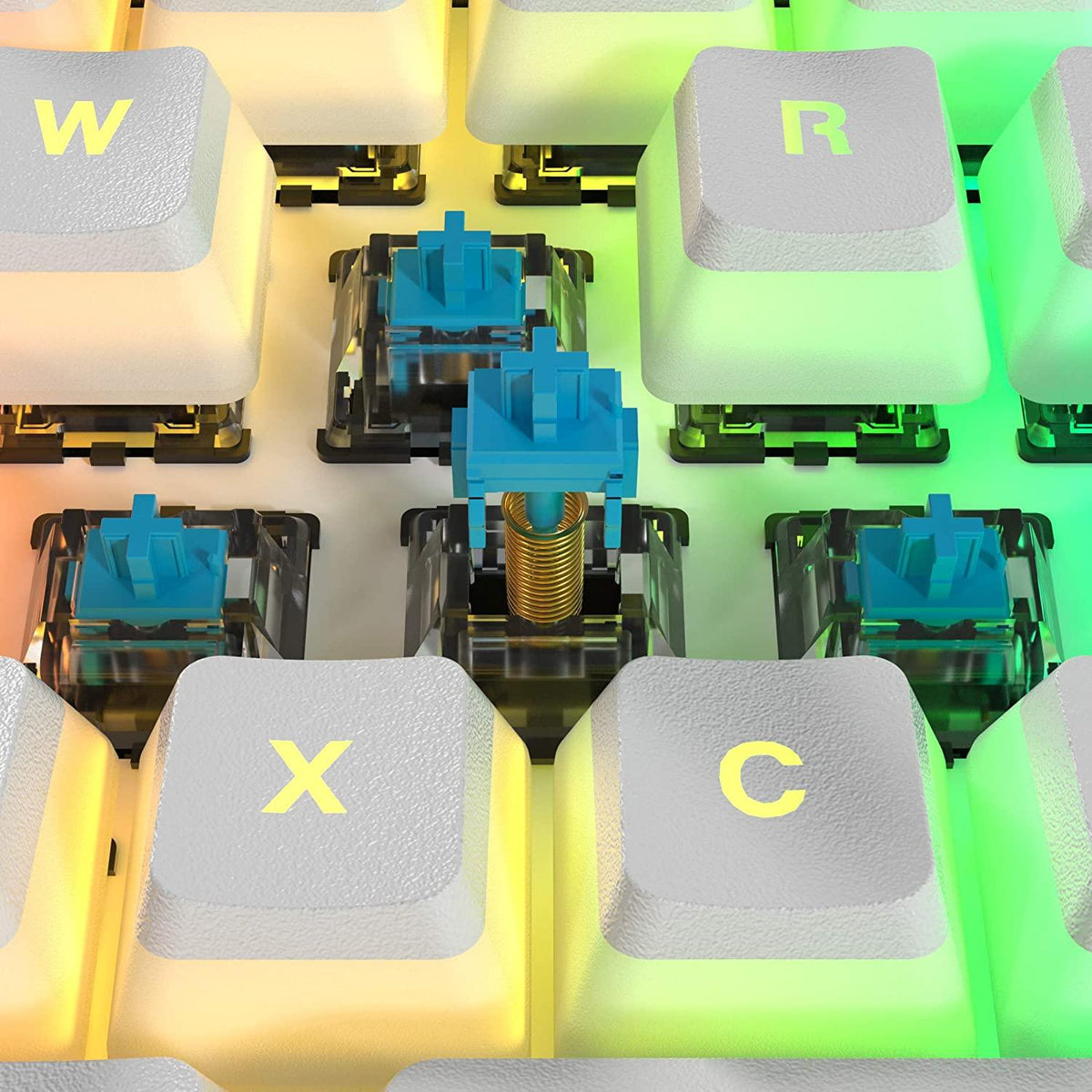Kemove White PBT Double Shot Pudding Keycaps Set (108 Keycaps) - DataBlitz