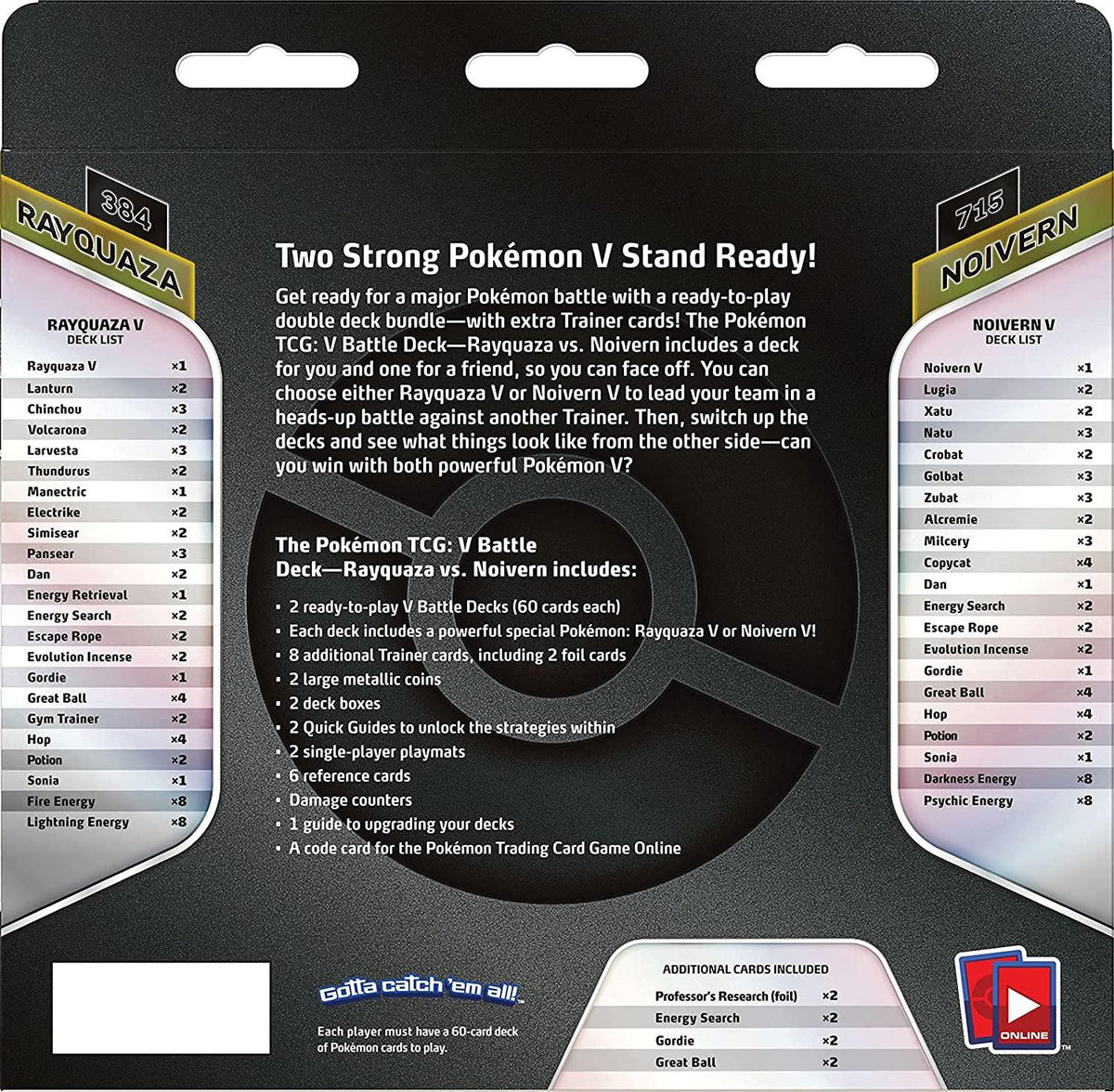 POKEMON TRADING CARD GAME V BATTLE DECK RAYQUAZA VS NOIVERN (290-80949) - DataBlitz