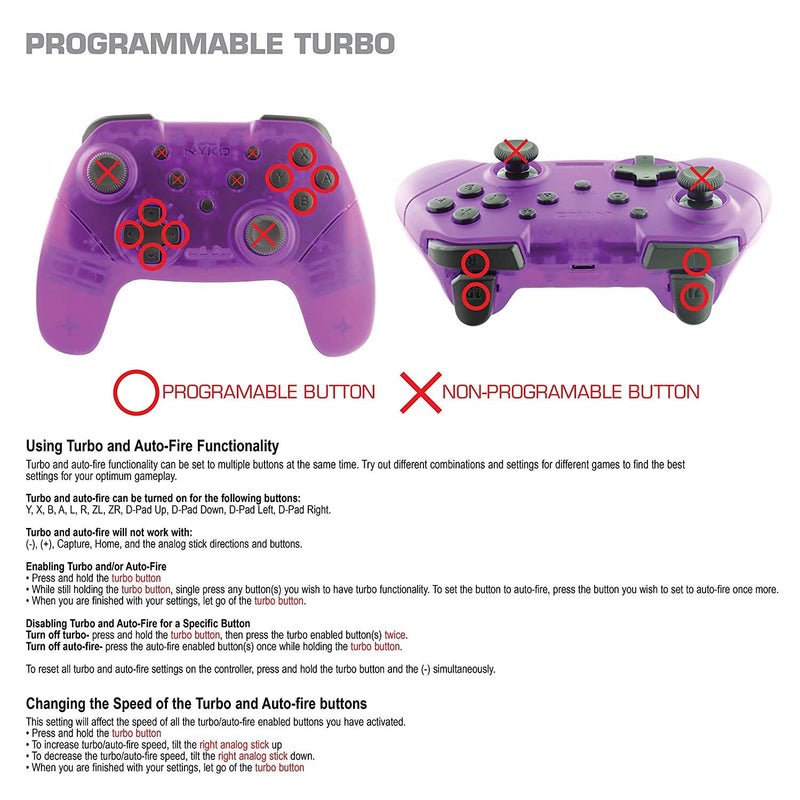 NYKO NSW WIRELESS CORE CONTROLLER TRANSLUCENT PURPLE (87262-T83) - DataBlitz