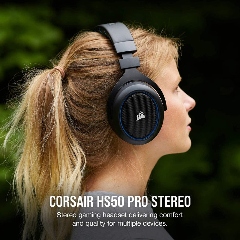 CORSAIR HS50 PRO STEREO GAMING HEADSET BLUE FOR PS4/PC/MAC/MOBILE/NINTENDO SWITCH - DataBlitz