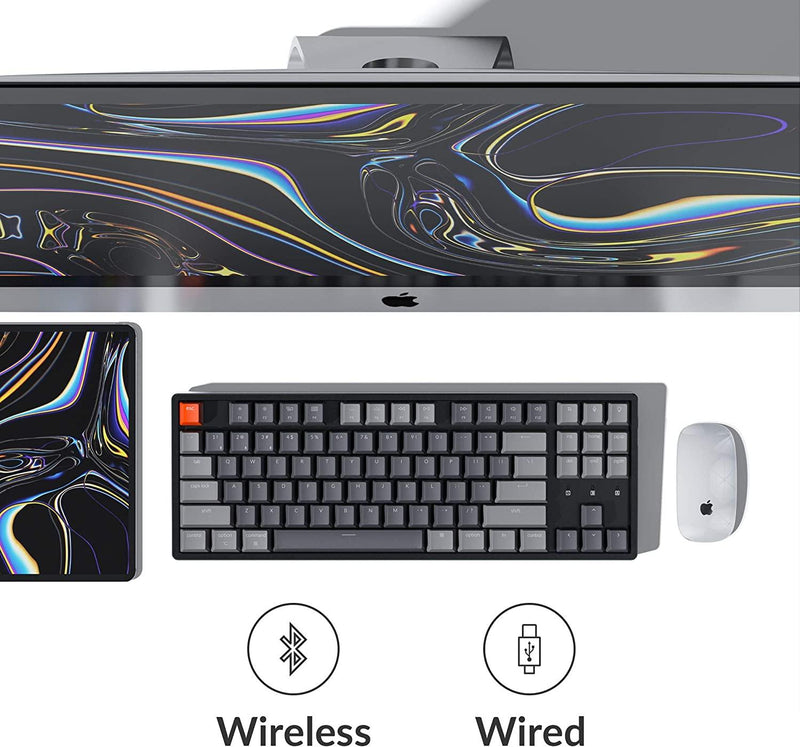 KEYCHRON K8 RGB BACKLIGHT ALUMINUM WIRELESS MECHANICAL KEYBOARD (GATERON BROWN SWITCH) (K8C3) - DataBlitz