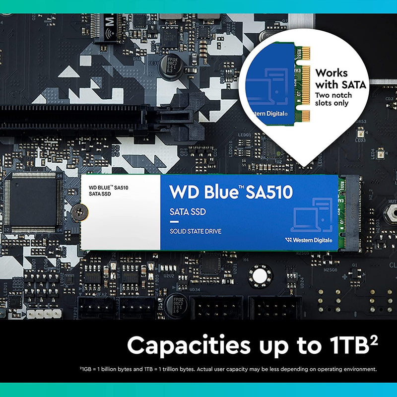 WD Blue SA510 1TB Sata SSD M.2 2280 (WDS100T3B0B-00AXS0) - DataBlitz