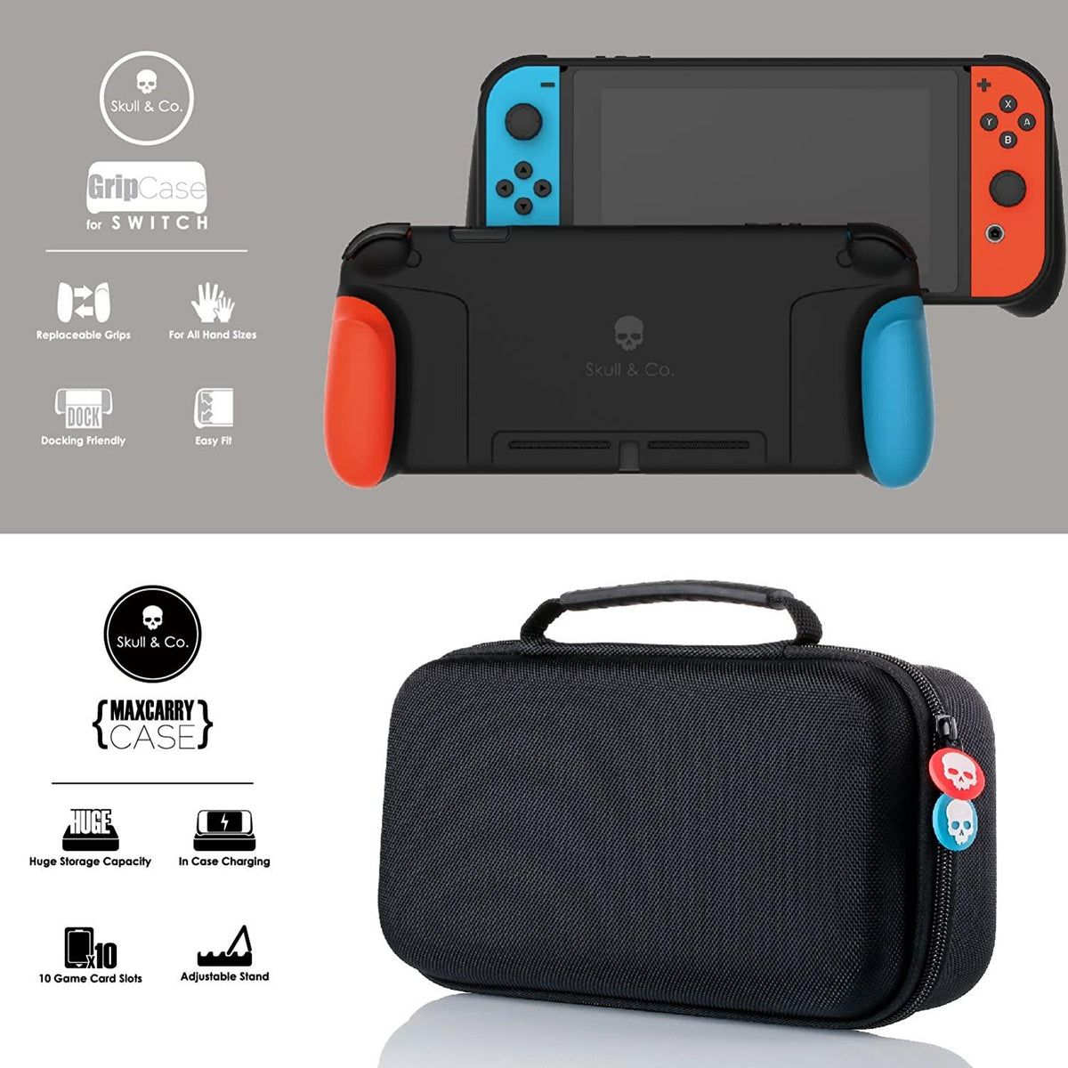 SKULL & CO. NSW MAXCARRY GRIP CASE MARIO RED (NSGCSET-MR) - DataBlitz