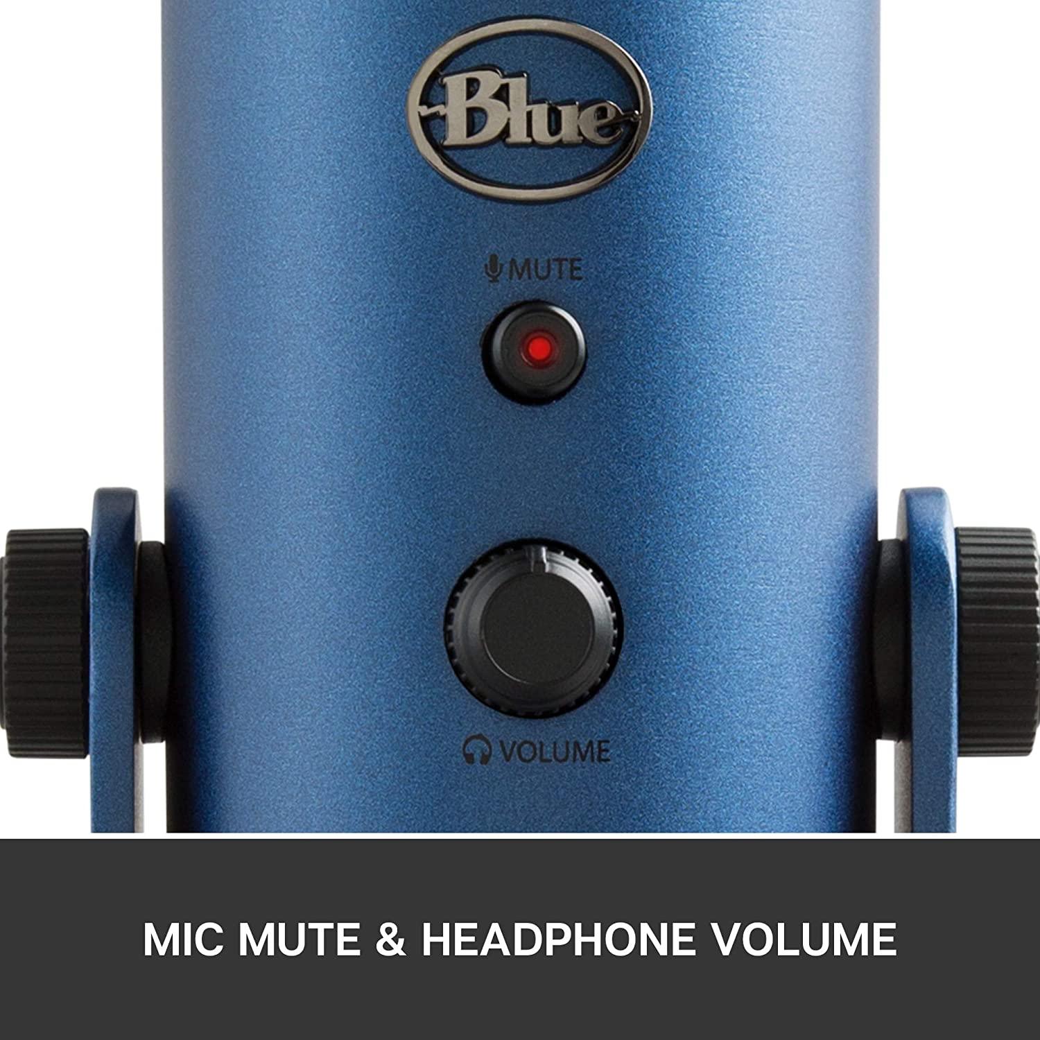 LOGITECH BLUE YETI PREMIUM MULTI-PATTERN USB MICROPHONE FOR RECORDING/STREAMING/PODCASTING/GAMING (MIDNIGHT BLUE) - DataBlitz