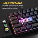 KEMOVE DK61 SHADOW BLACK HOT-SWAPPABLE RGB BACKLIT WIRED/BLUETOOTH MECHANICAL KEYBOARD (GATERON RED SWITCH) - DataBlitz