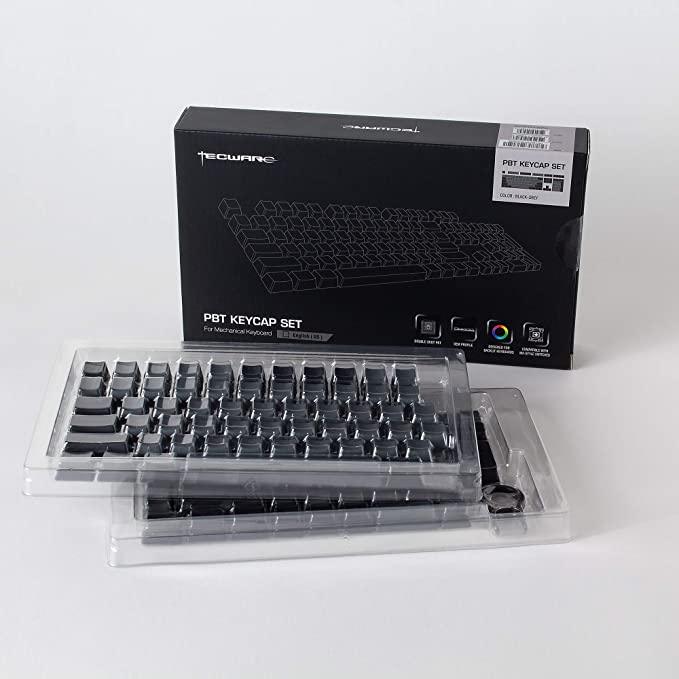 Tecware PBT 2-Tone Keycap Set For Mechanical Keyboard (Black/Grey) - DataBlitz