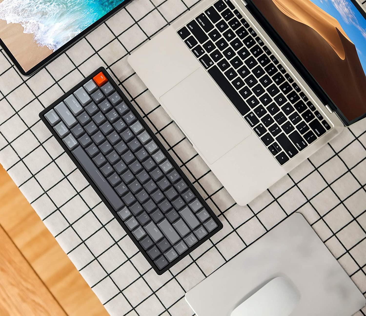 KEYCHRON K2 84-KEY RGB BACKLIGHT ALUMINUM WIRELESS MECHANICAL KEYBOARD (GATERON BLUE SWITCH) (K2C2) - DataBlitz