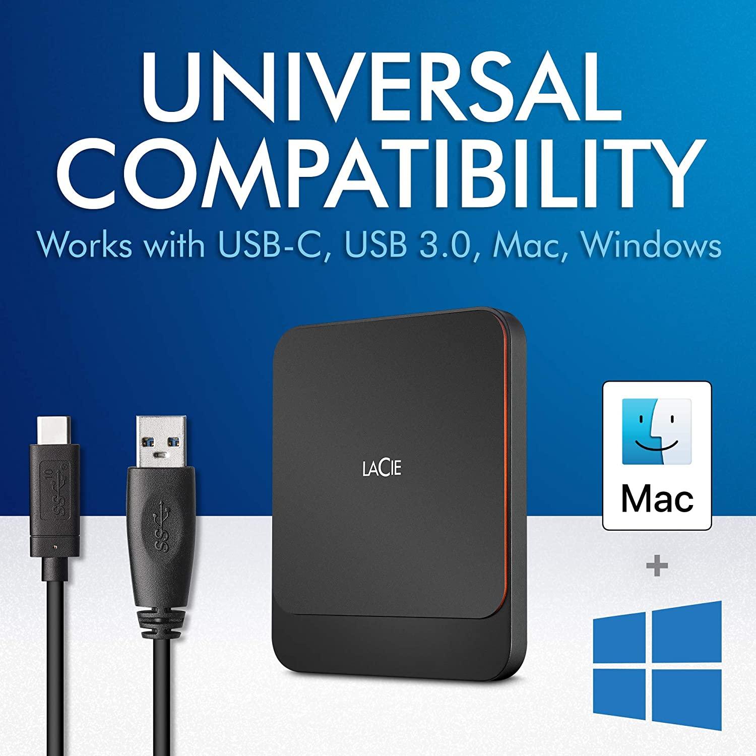 SEAGATE LACIE 1TB USB 3.1 GEN.2 TYPE-C HIGH PERFORMANCE PORTABLE EXTERNAL SSD (STHK1000800) - DataBlitz