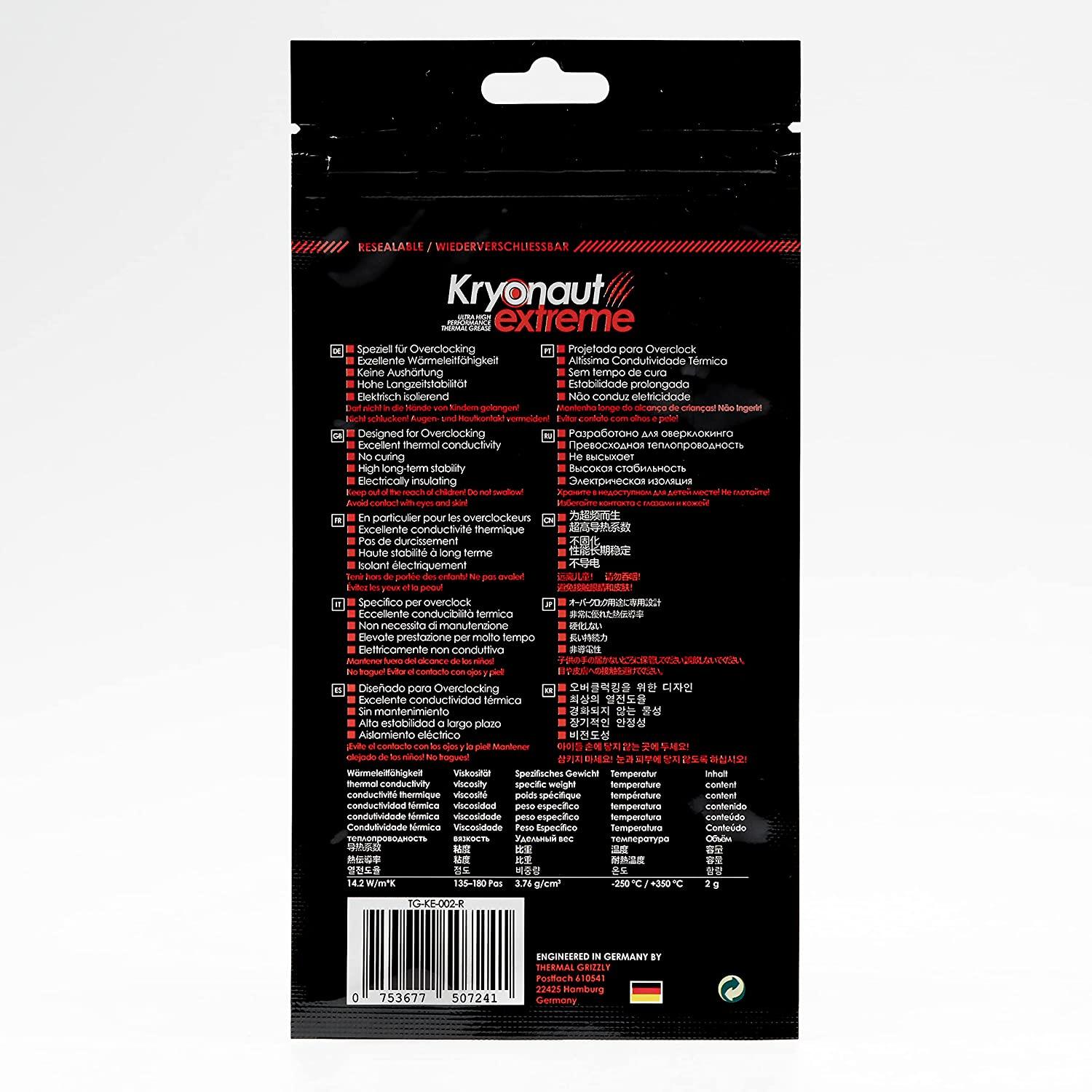 Thermal Grizzly Kryonaut Extreme Ultra High Performance Thermal Grease 2G (TG-KE-002-R) - DataBlitz