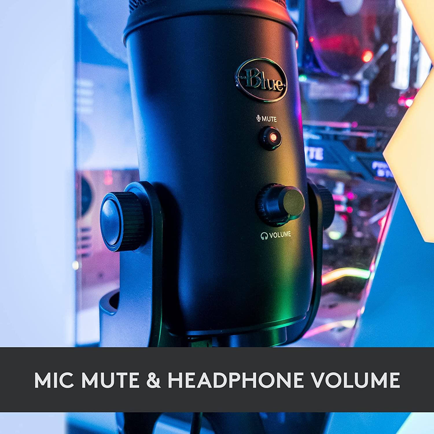 LOGITECH BLUE YETI PREMIUM MULTI-PATTERN USB MICROPHONE FOR RECORDING/ STREAMING/ PODCASTING/ GAMING (BLACKOUT) - DataBlitz