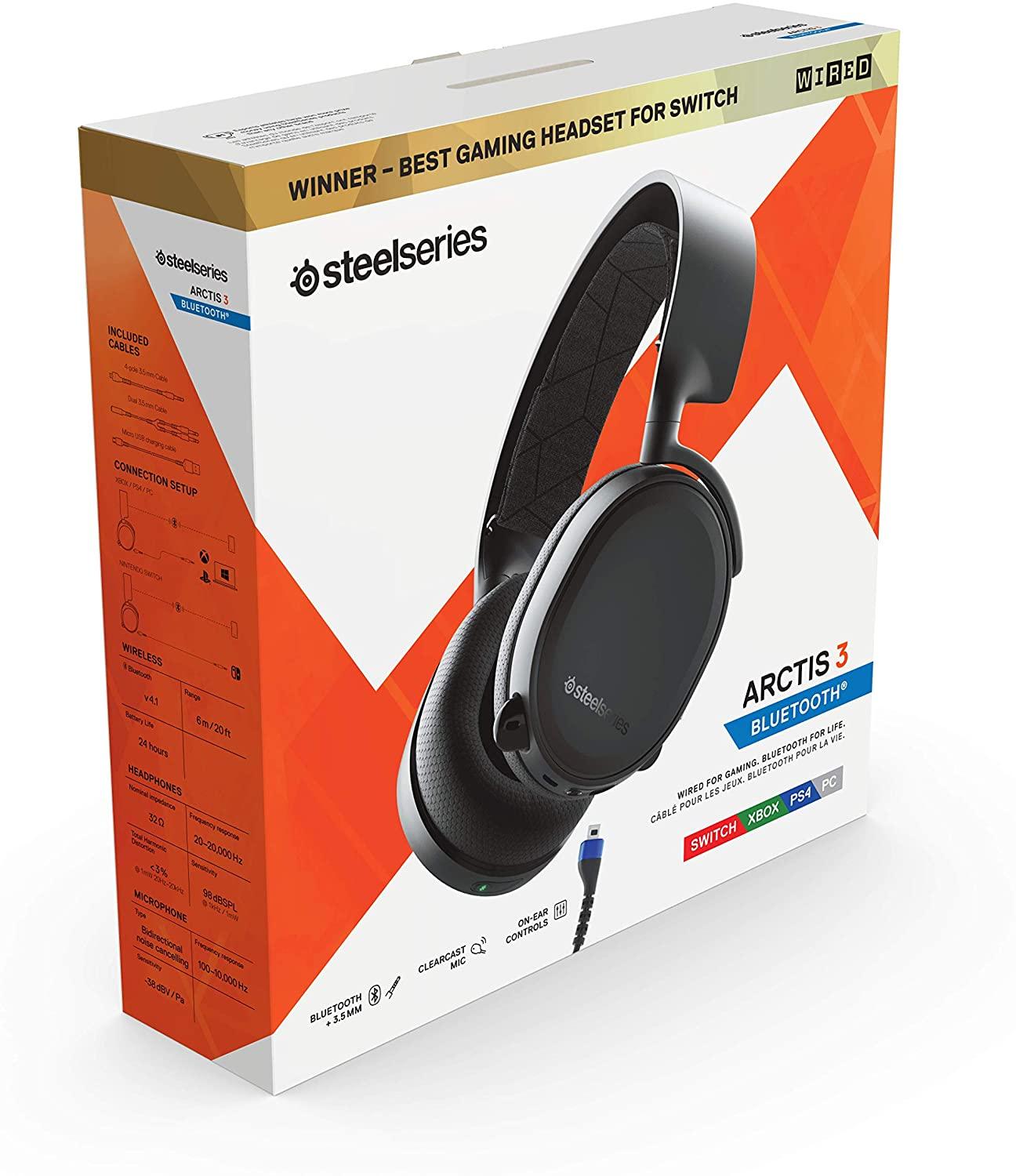 STEELSERIES ARCTIS 3 BLUETOOTH WIRED FOR GAMING BLUETOOTH FOR LIFE 2019 EDITION BLACK (PN61509) - DataBlitz
