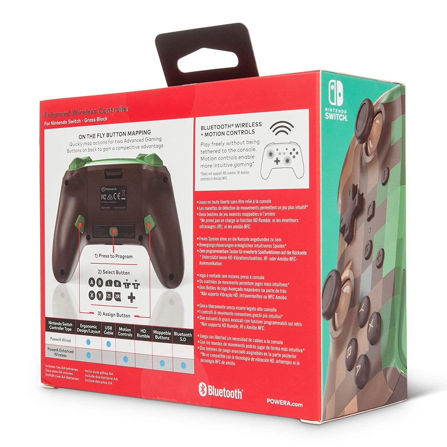 POWER A NSW ENHANCED WIRELESS CONTROLLER MINECRAFT GRASS BLOCK FOR N-SWITCH / SWITCH LITE - DataBlitz
