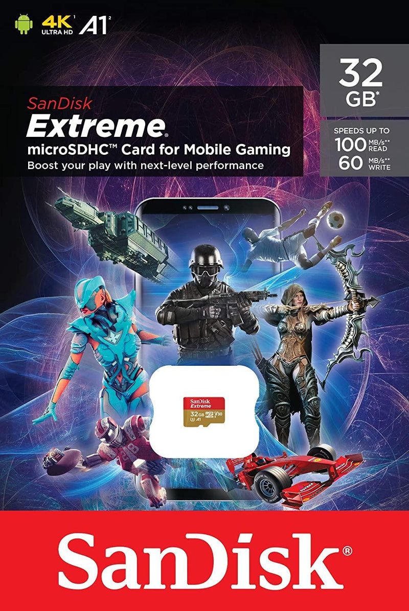 Sandisk Extreme 32GB MICROSDHC UHS-1 Card For Mobile Gaming (SDSQXAF-032G-GN6GN) - DataBlitz