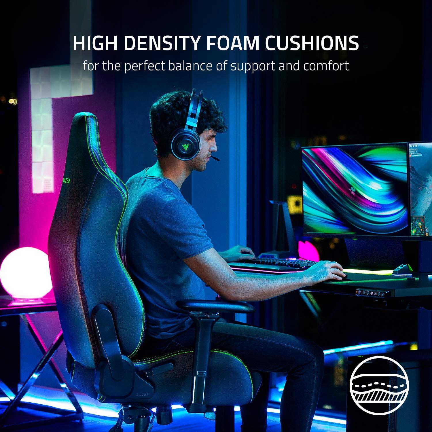 Razer Iskur Gaming Chair With Ergonomic Lumbar Support (Black/Green)