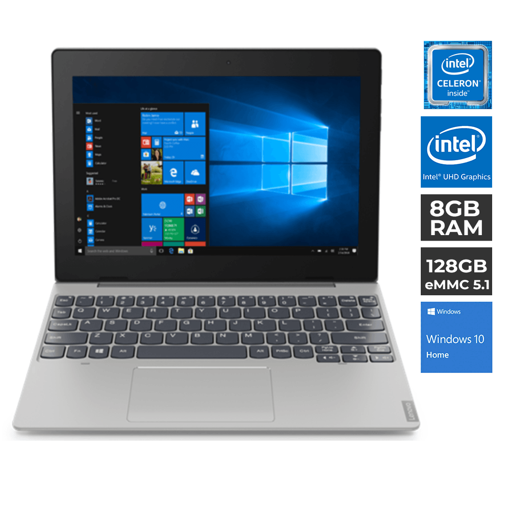 LENOVO IDEAPAD D330-101GL 82H0000JPH 2-IN-1 LAPTOP/TABLET (MINERAL GREY) | 10.1" HD | INTEL CELERON | 8GB LPDDR4 | 128GB eMMC | INTEL UHD | WIIN10 - DataBlitz