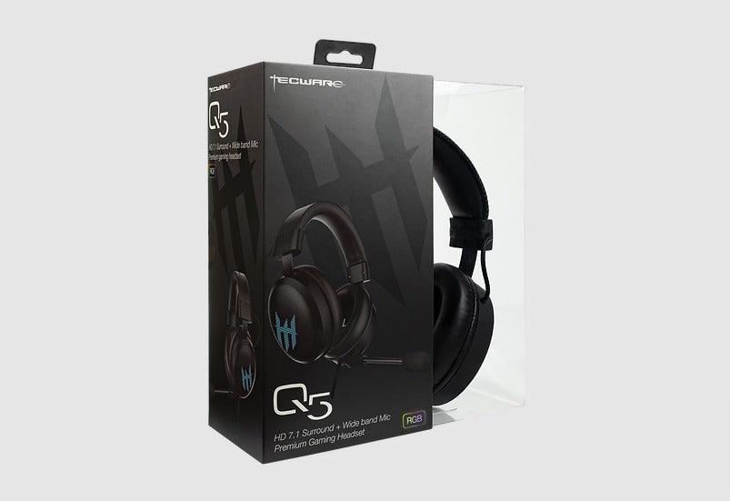 Tecware Q5 HD 7.1 Surround + Wide Band Mic Premium RGB Wired Gaming Headset - DataBlitz