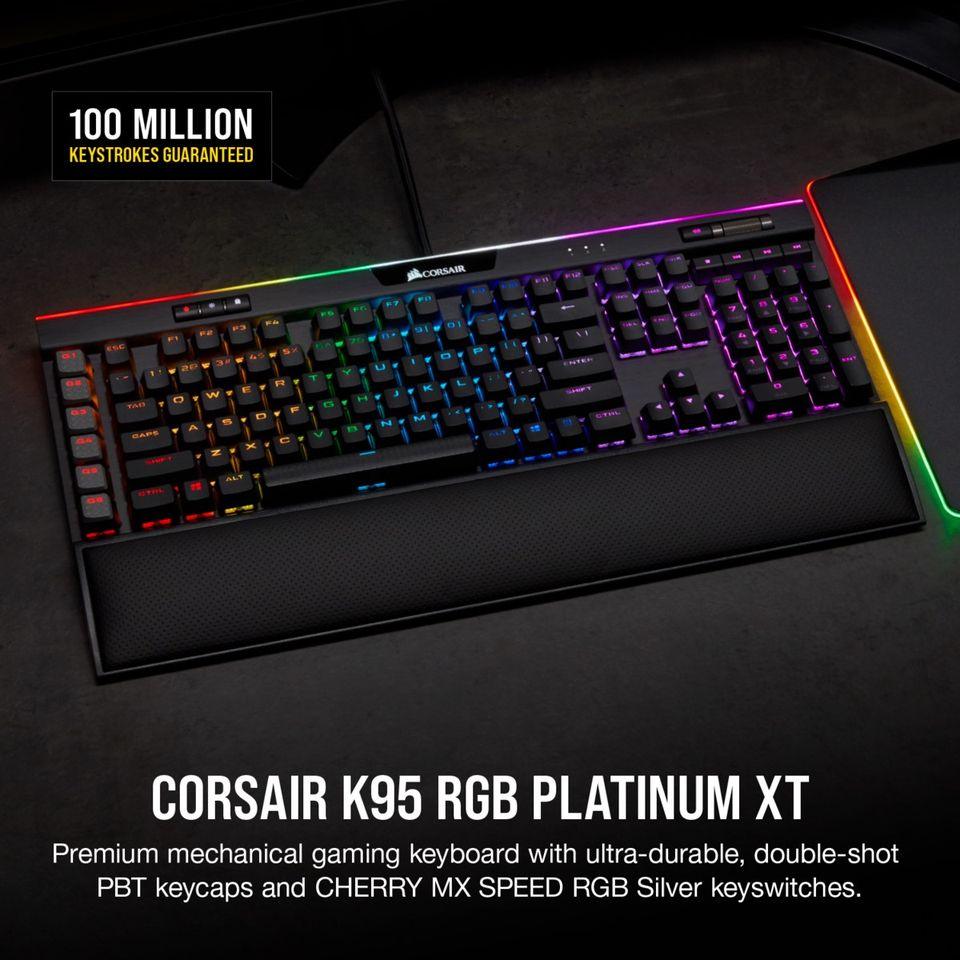 Corsair Gaming K95 RGB Platinum XT Mechanical Gaming Keyboard Cherry MX Speed (Silver)