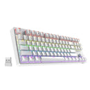 ROYAL KLUDGE RK87 TRI-MODE RGB 87 KEYS HOT SWAPPABLE MECHANICAL KEYBOARD WHITE (BROWN SWITCH) - DataBlitz