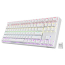 ROYAL KLUDGE RK87 TRI-MODE RGB 87 KEYS HOT SWAPPABLE MECHANICAL KEYBOARD WHITE (RED SWITCH) - DataBlitz